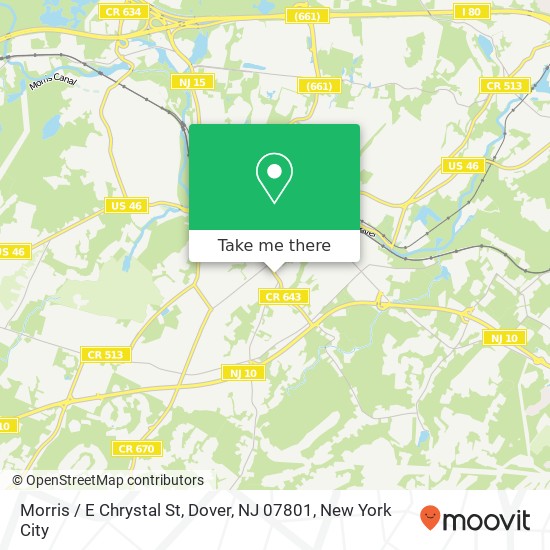 Mapa de Morris / E Chrystal St, Dover, NJ 07801