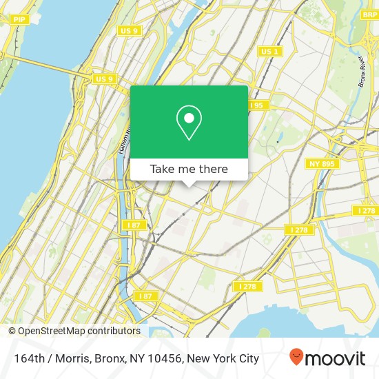 164th / Morris, Bronx, NY 10456 map
