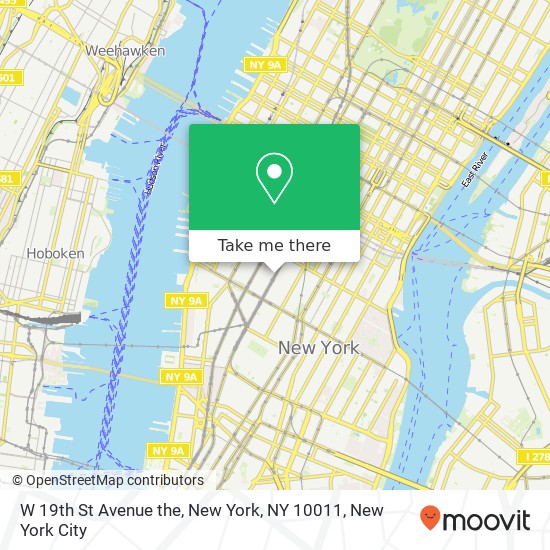 Mapa de W 19th St Avenue the, New York, NY 10011