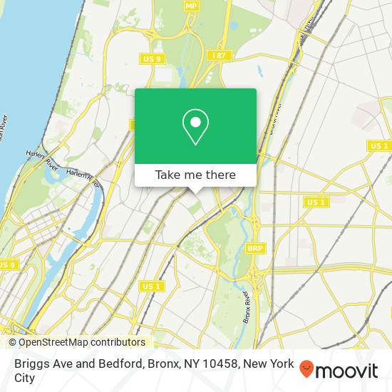 Mapa de Briggs Ave and Bedford, Bronx, NY 10458
