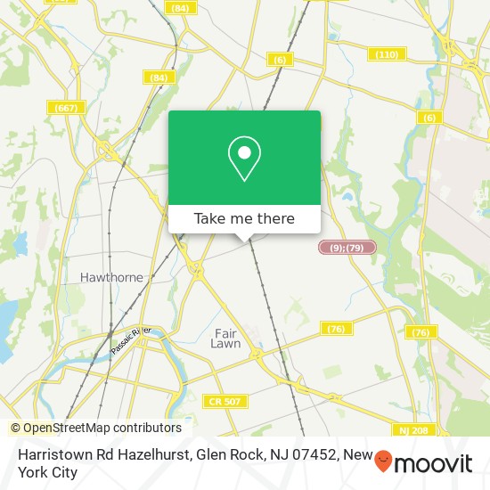 Mapa de Harristown Rd Hazelhurst, Glen Rock, NJ 07452