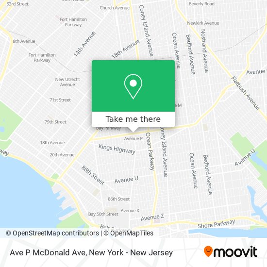 Mapa de Ave P McDonald Ave