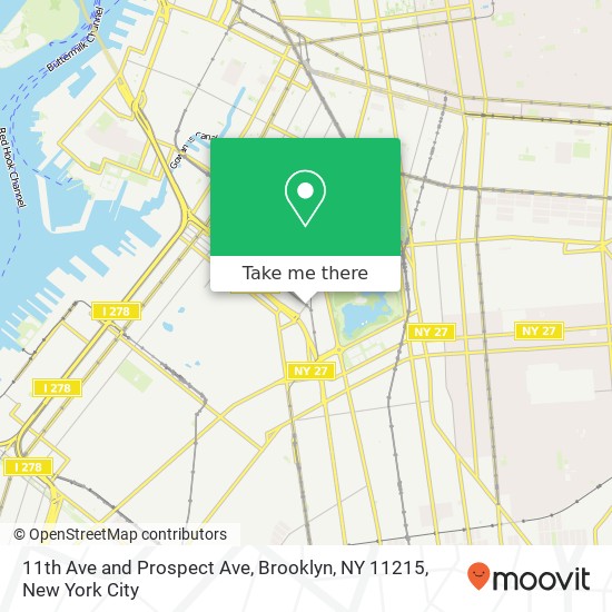 Mapa de 11th Ave and Prospect Ave, Brooklyn, NY 11215