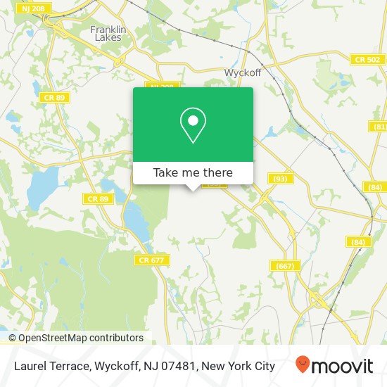 Mapa de Laurel Terrace, Wyckoff, NJ 07481