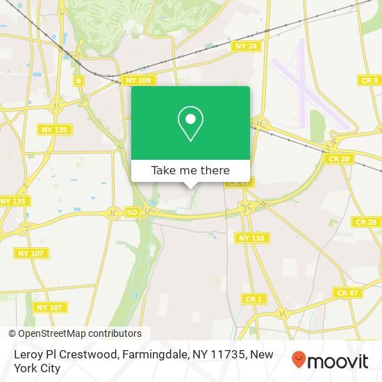 Mapa de Leroy Pl Crestwood, Farmingdale, NY 11735