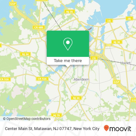 Mapa de Center Main St, Matawan, NJ 07747