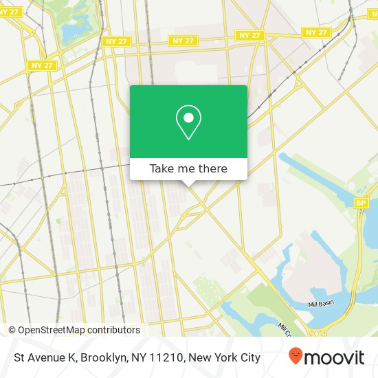 Mapa de St Avenue K, Brooklyn, NY 11210