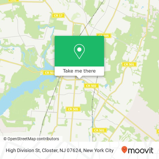 Mapa de High Division St, Closter, NJ 07624