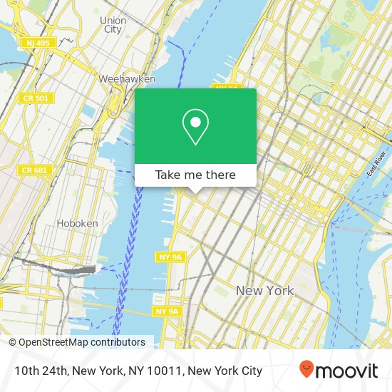 Mapa de 10th 24th, New York, NY 10011