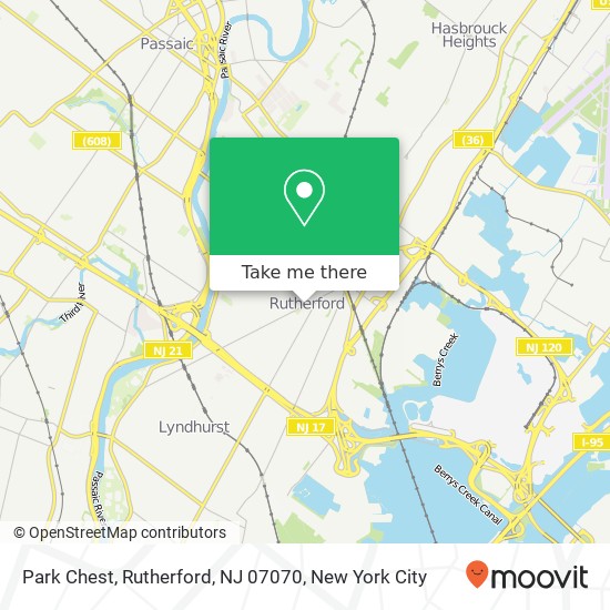 Mapa de Park Chest, Rutherford, NJ 07070