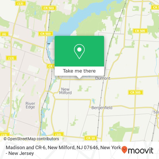 Mapa de Madison and CR-6, New Milford, NJ 07646