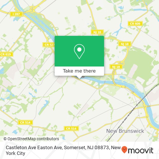 Mapa de Castleton Ave Easton Ave, Somerset, NJ 08873