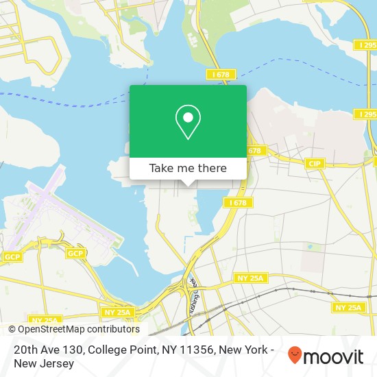 Mapa de 20th Ave 130, College Point, NY 11356