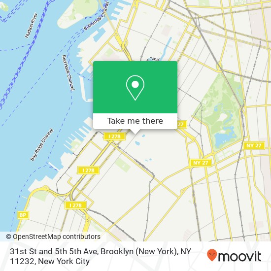 31st St and 5th 5th Ave, Brooklyn (New York), NY 11232 map