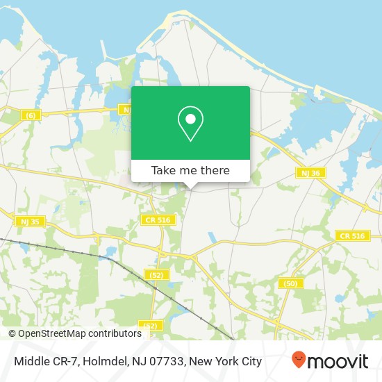 Mapa de Middle CR-7, Holmdel, NJ 07733
