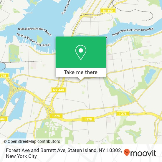 Forest Ave and Barrett Ave, Staten Island, NY 10302 map