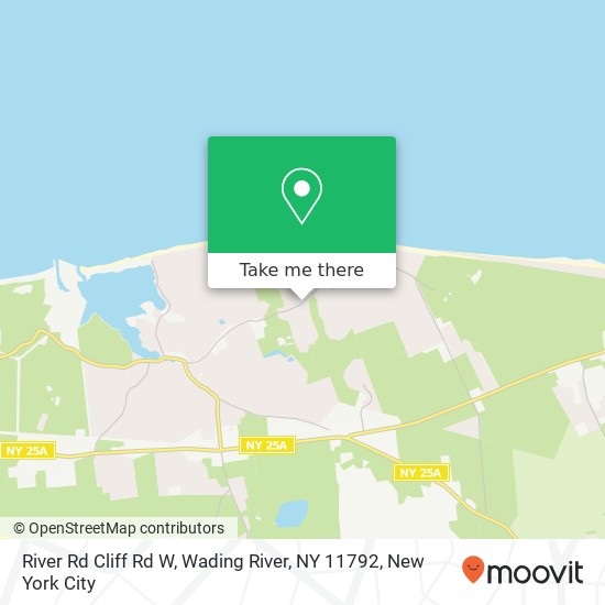 Mapa de River Rd Cliff Rd W, Wading River, NY 11792