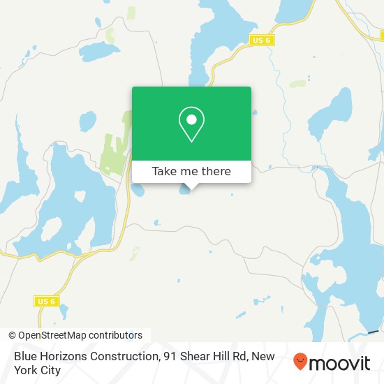 Mapa de Blue Horizons Construction, 91 Shear Hill Rd