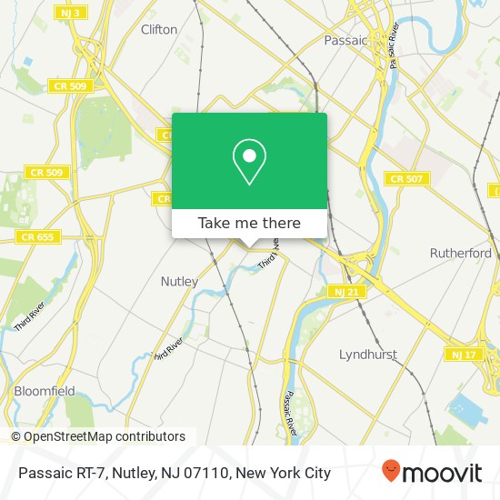 Passaic RT-7, Nutley, NJ 07110 map