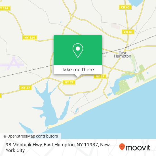 Mapa de 98 Montauk Hwy, East Hampton, NY 11937