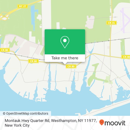 Montauk Hwy Quarter Rd, Westhampton, NY 11977 map
