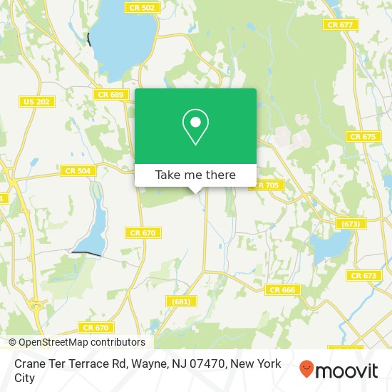 Mapa de Crane Ter Terrace Rd, Wayne, NJ 07470