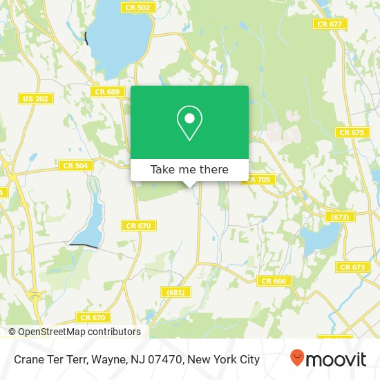 Mapa de Crane Ter Terr, Wayne, NJ 07470
