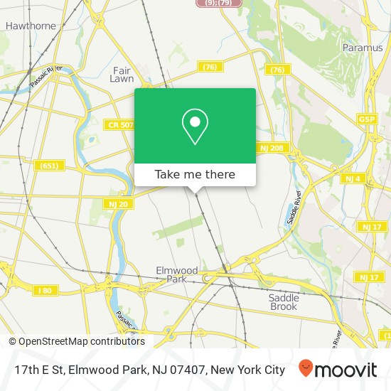 17th E St, Elmwood Park, NJ 07407 map