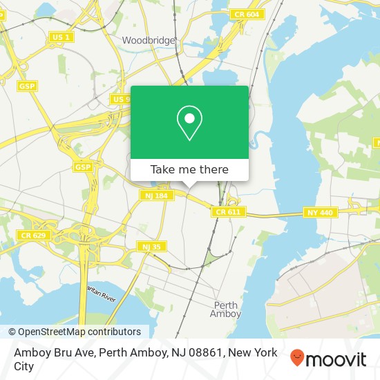 Mapa de Amboy Bru Ave, Perth Amboy, NJ 08861