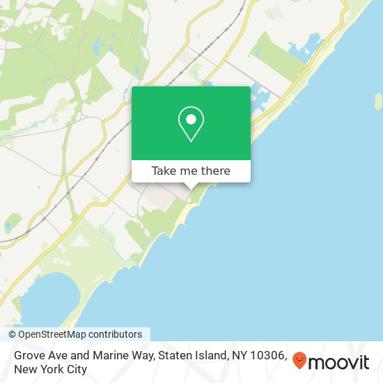 Mapa de Grove Ave and Marine Way, Staten Island, NY 10306