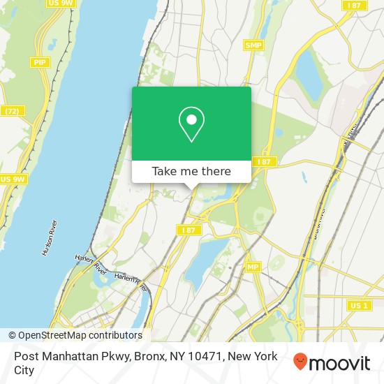 Mapa de Post Manhattan Pkwy, Bronx, NY 10471