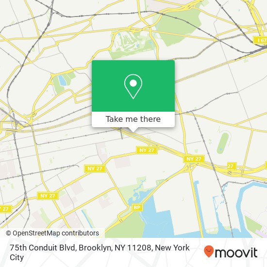 Mapa de 75th Conduit Blvd, Brooklyn, NY 11208