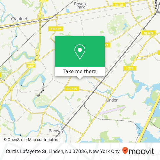 Mapa de Curtis Lafayette St, Linden, NJ 07036