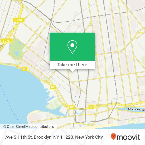 Mapa de Ave S 11th St, Brooklyn, NY 11223