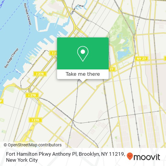Mapa de Fort Hamilton Pkwy Anthony Pl, Brooklyn, NY 11219