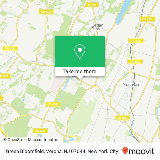 Mapa de Green Bloomfield, Verona, NJ 07044