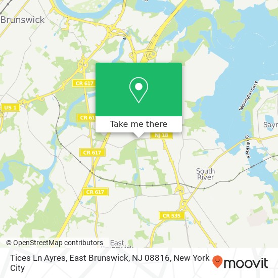 Tices Ln Ayres, East Brunswick, NJ 08816 map