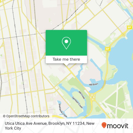 Mapa de Utica Utica Ave Avenue, Brooklyn, NY 11234