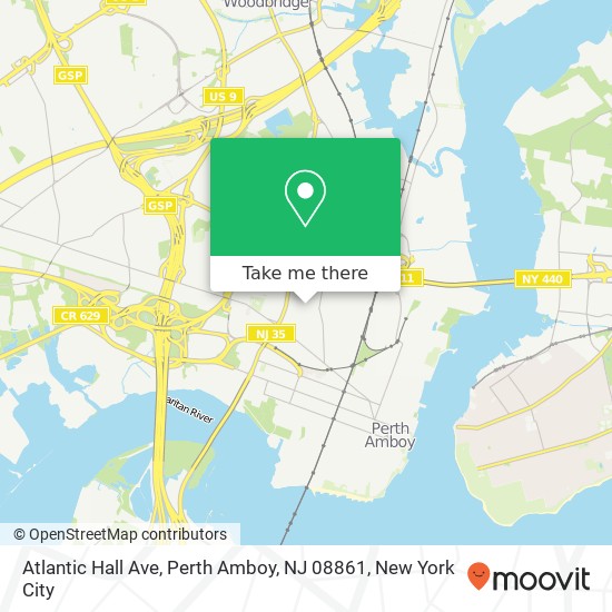 Mapa de Atlantic Hall Ave, Perth Amboy, NJ 08861