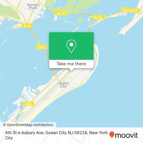 Mapa de 4th St e Asbury Ave, Ocean City, NJ 08226