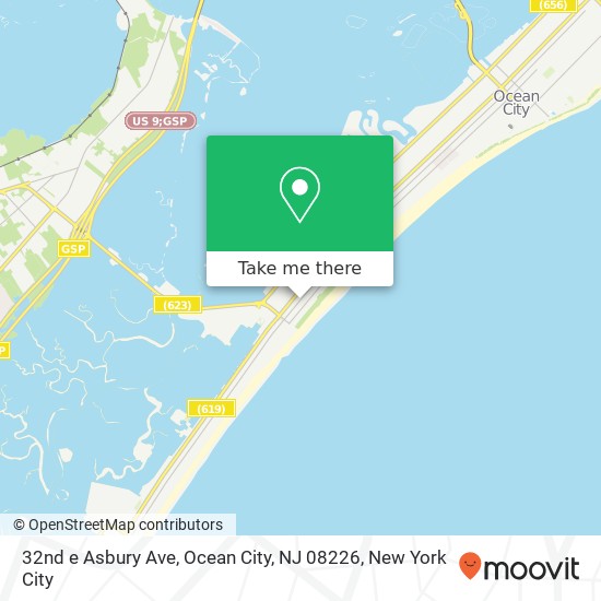 Mapa de 32nd e Asbury Ave, Ocean City, NJ 08226