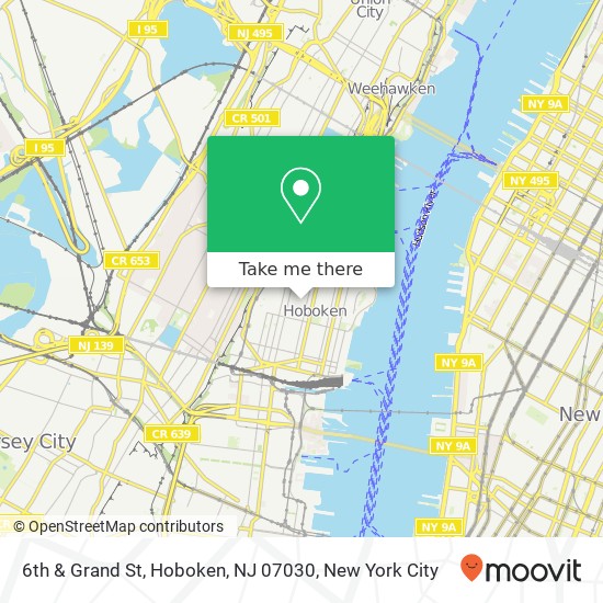 Mapa de 6th & Grand St, Hoboken, NJ 07030