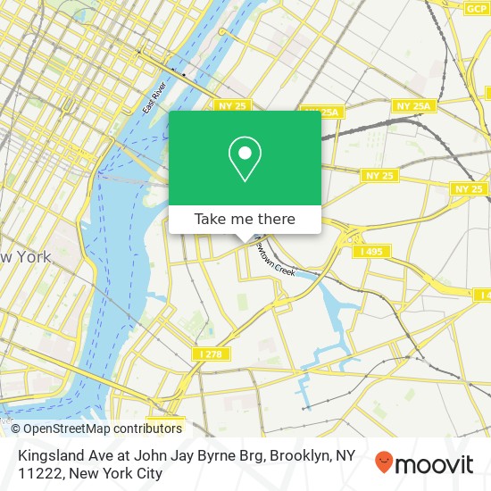 Kingsland Ave at John Jay Byrne Brg, Brooklyn, NY 11222 map