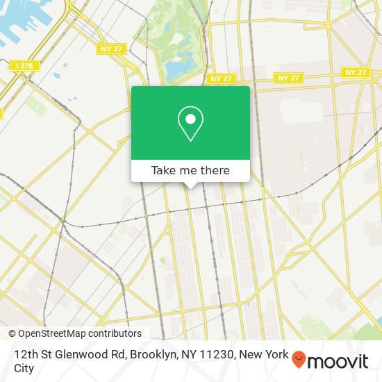 Mapa de 12th St Glenwood Rd, Brooklyn, NY 11230