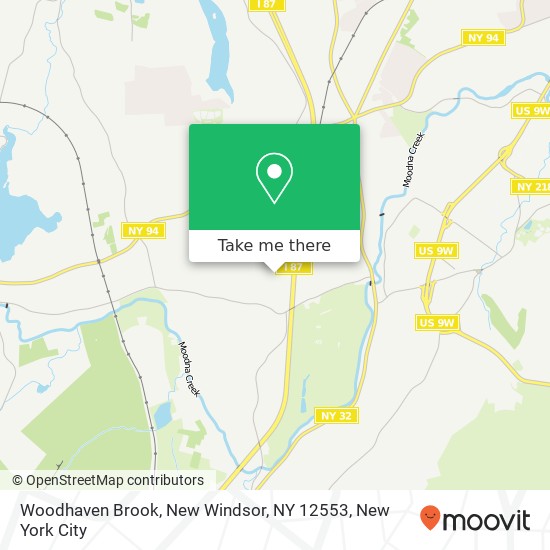 Mapa de Woodhaven Brook, New Windsor, NY 12553
