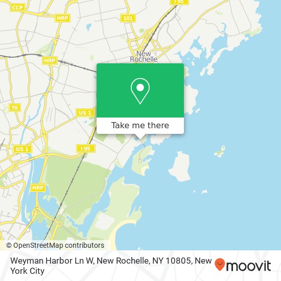 Mapa de Weyman Harbor Ln W, New Rochelle, NY 10805