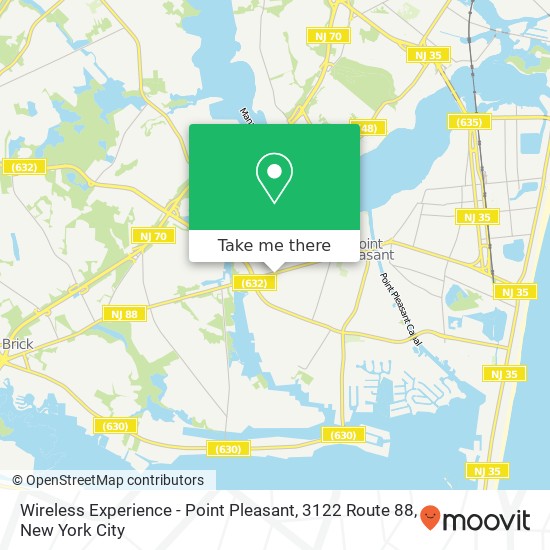 Wireless Experience - Point Pleasant, 3122 Route 88 map