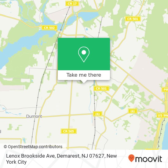 Mapa de Lenox Brookside Ave, Demarest, NJ 07627