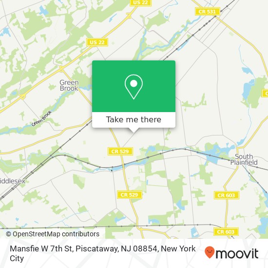 Mapa de Mansfie W 7th St, Piscataway, NJ 08854