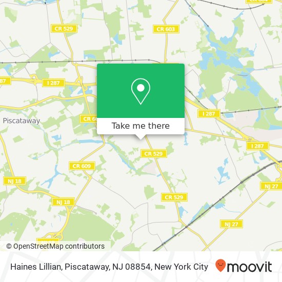 Mapa de Haines Lillian, Piscataway, NJ 08854